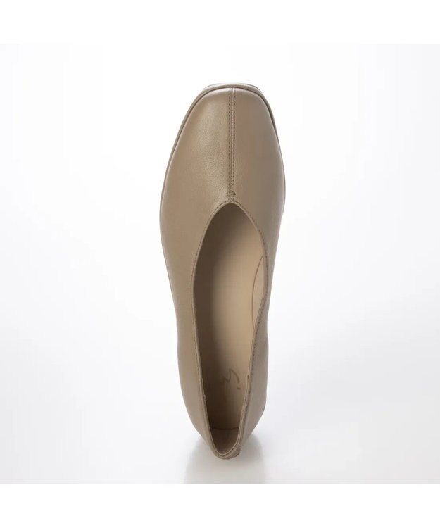 ing <ing>【WEB限定】【サスティナブル】スクエアトゥVカットフラットパンプス ライトオークカタオシ