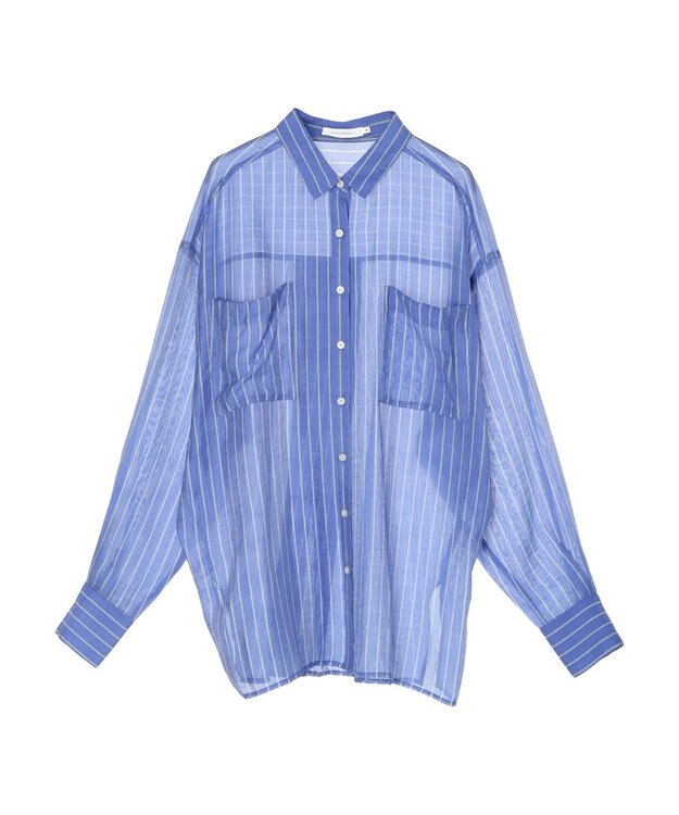 AMERICAN HOLIC シアーＣＯＯＬポケット付きルーズシャツ Stripe