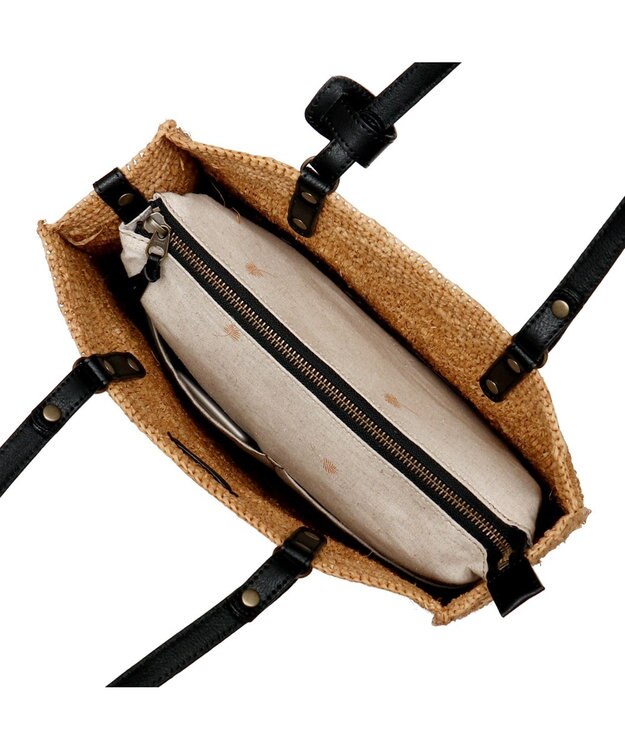 IBIZA ラフィア　セミショルダーバッグ 濃茶