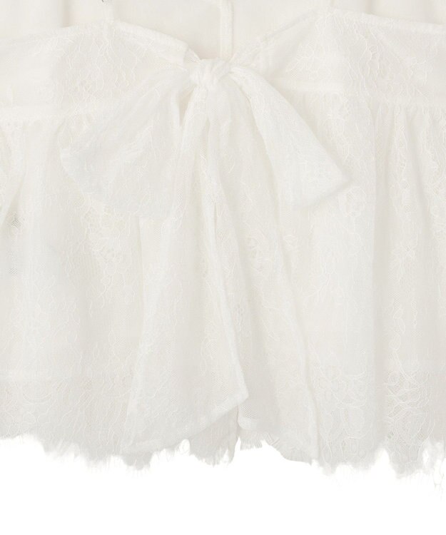 earth music&ecology フリンジレースバックリボンキャミ Off White