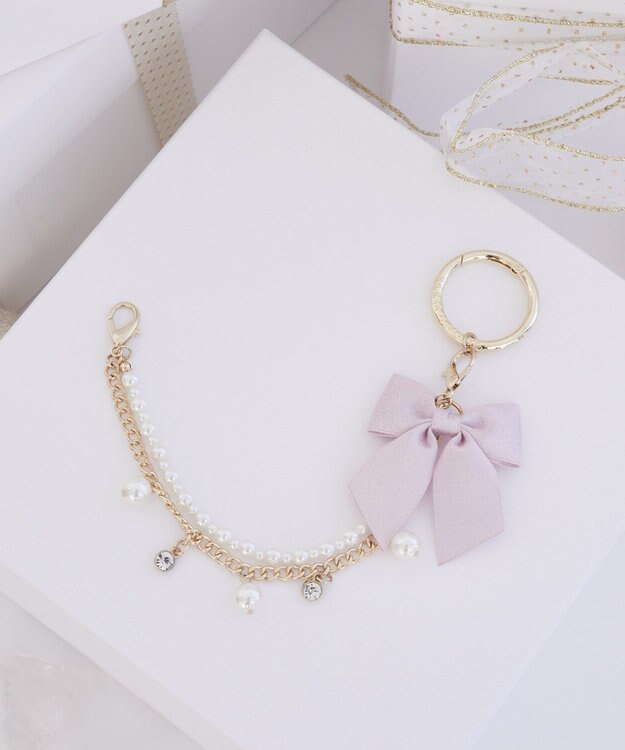 Maison de FLEUR パールビジューリボン2Wayチャーム Light Pink