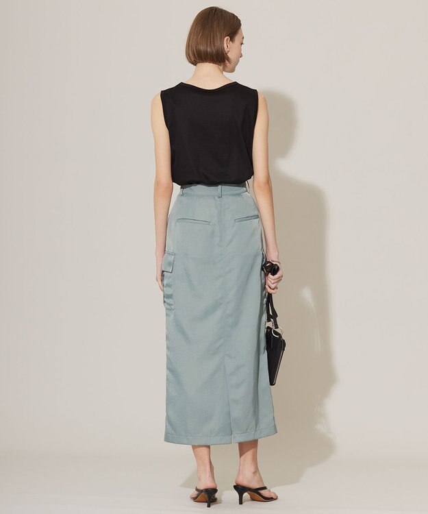 ICB L 【洗える】 コットンリヨセルスムース ノースリーブインナー ブラック系