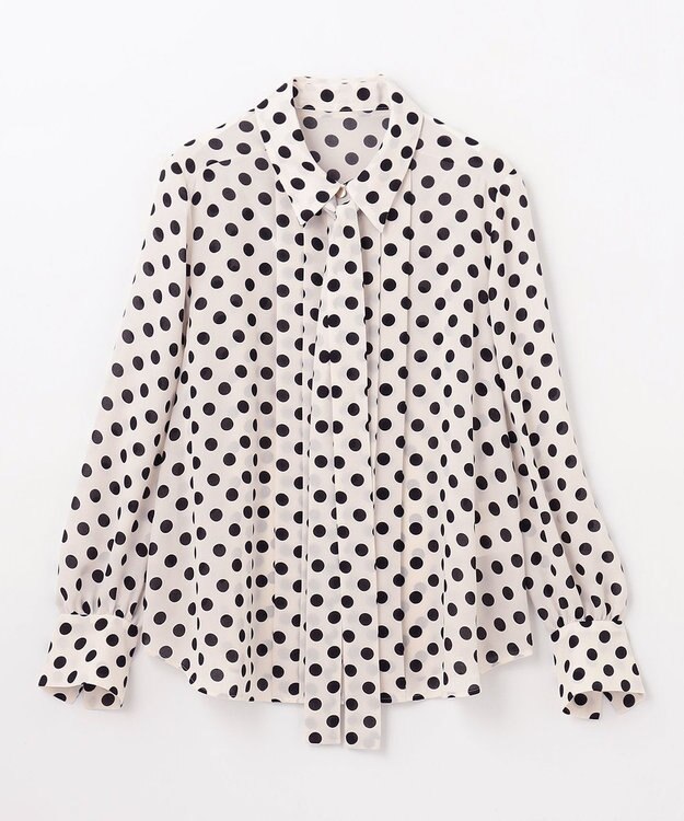 GRACE CONTINENTAL ドットプリントボウタイブラウス キナリ