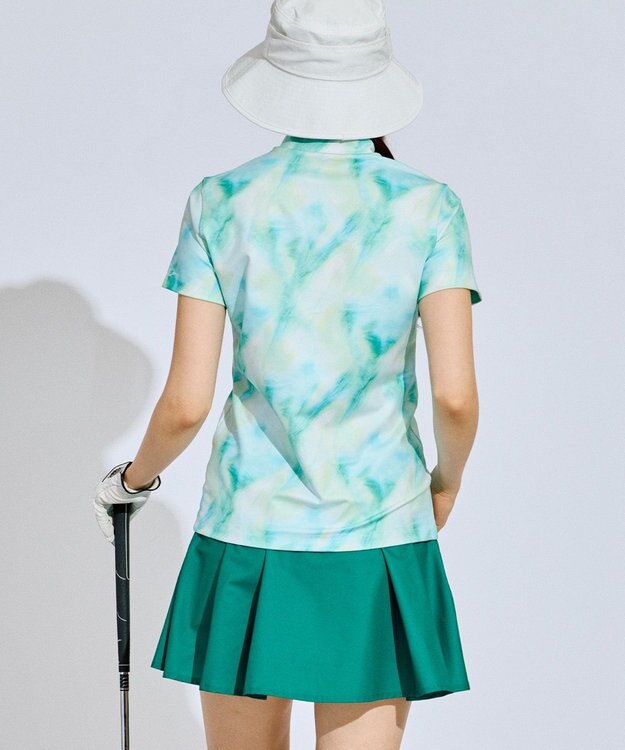 PW CIRCULUS 【吸水速乾  / UV遮蔽率99.5%  UVカット / ストレッチ】【WOMEN】タイダイ柄モックネックT ゴルフウェア レディース ブルー系5