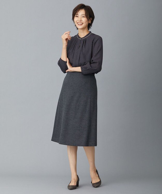 J.PRESS LADIES アクアレジェンドウールジャージー スカート ライトグレー系