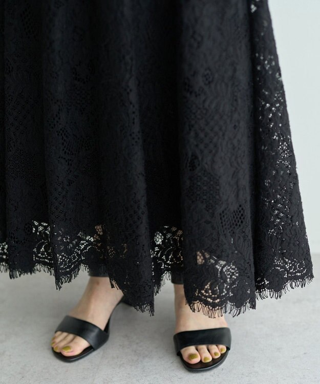 YECCA VECCA スカラップレースマーメイドスカート Black