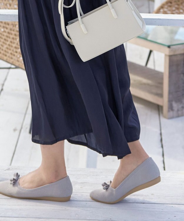 Tiaclasse 【洗える】ヴィンテージサテン消しプリーツパンツ ネイビー