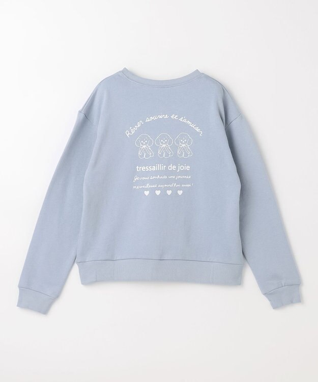 ANY KIDS アニマル バックプリントトレーナー サックスブルー×イヌ