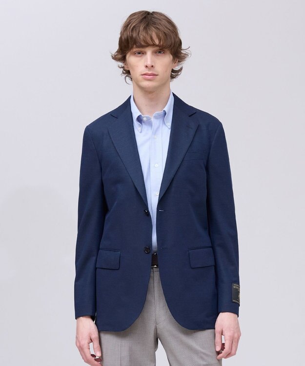 J.PRESS MEN 夏に嬉しい6つの高機能【J.PRESS-POOL WOOL】【セットアップ対応】ジャージーセットアップ ジャケット ネイビー系9