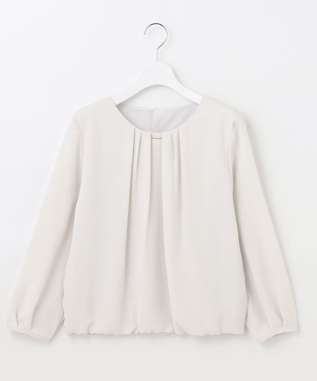 J.PRESS LADIES S ポリエステルツイル タックネック カットソー ライトグレー系