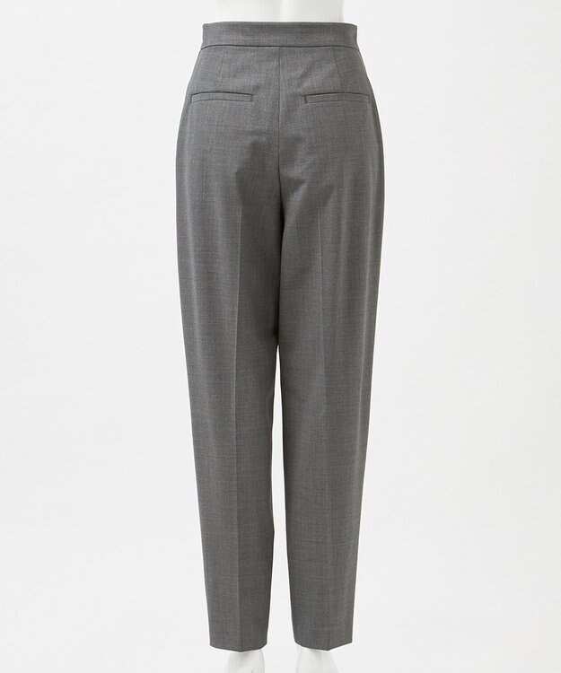 23区 【エステータ】ウールトロドライストレッチ タックテーパード パンツ グレー