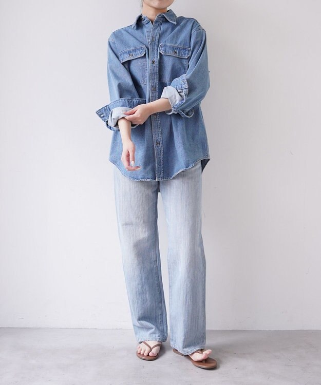 woadblue ＜坪田あさみさんコラボ＞CPOデニムジャケット ライトブルー LIGHT BLUE