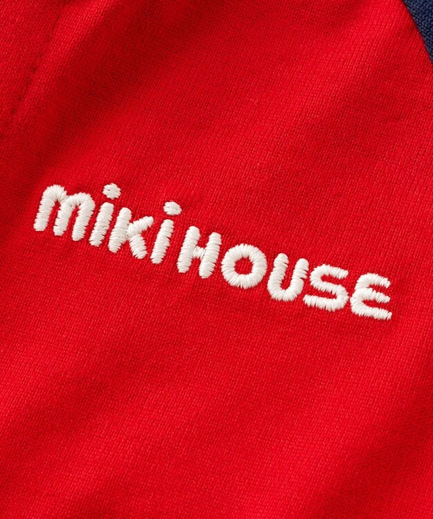MIKI HOUSE HOT BISCUITS 【ミキハウス】 【70-90cm】 バックロゴショートオール 赤×紺
