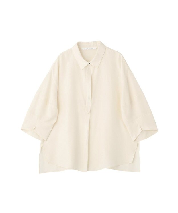 YECCA VECCA バルーン袖スキッパーシャツ Ivory