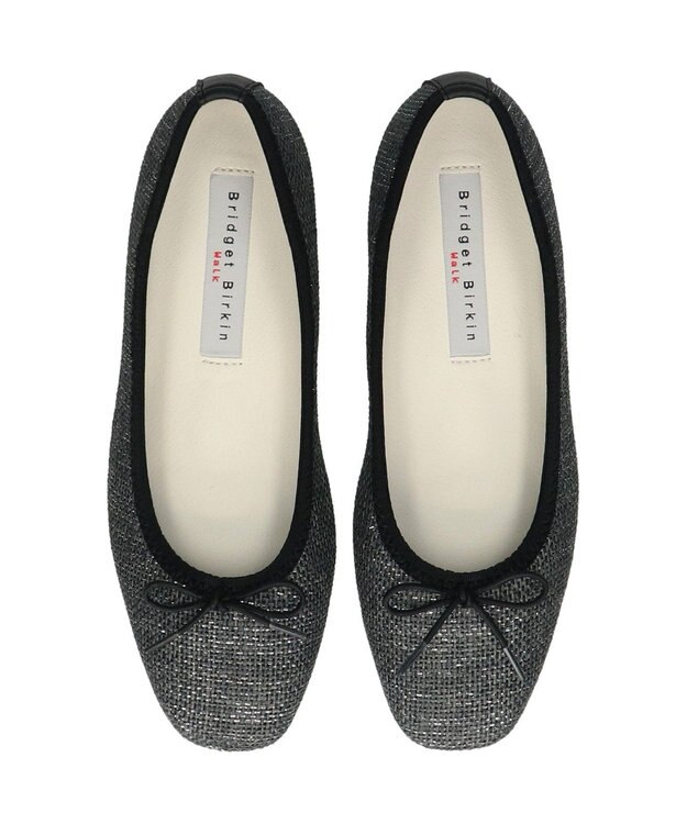 Bridget Birkin ＜3E＞【Bridget Birkin Walk】ラメパナマ調バレエパンプス グレー雑材