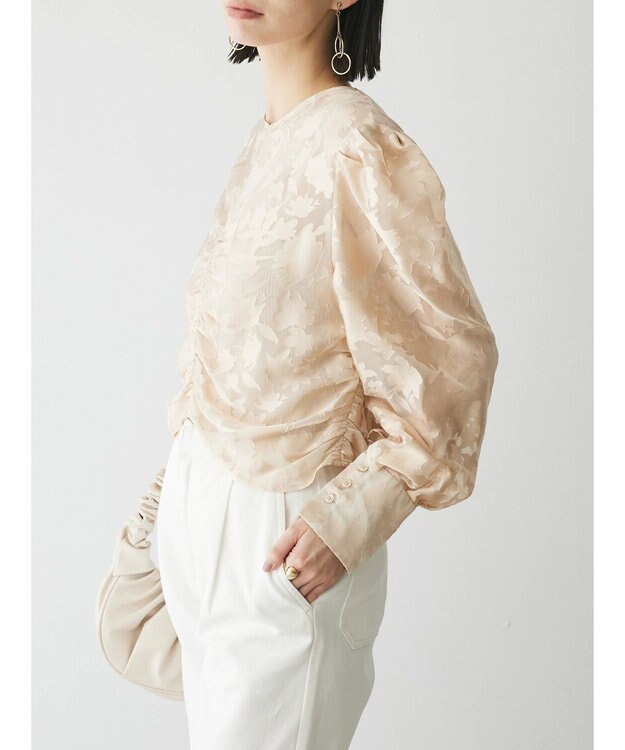 Green Parks AnriettMusee 花柄オパールシャーリングブラウス Beige