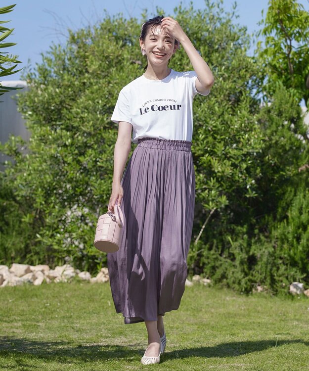 Tiaclasse 【洗える】ヴィンテージサテン消しプリーツパンツ ラベンダー