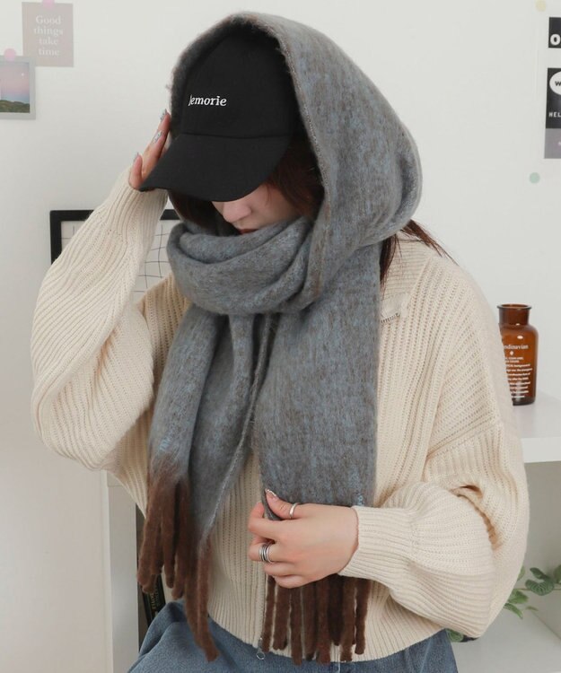 WEGO 【マフラー/ユニセックス着用】ワイドフリンジストール 柄3