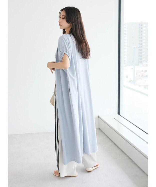 CRAFT STANDARD BOUTIQUE 接触冷感/抗菌防臭/ 前後2WAY半袖ワンピース Sax