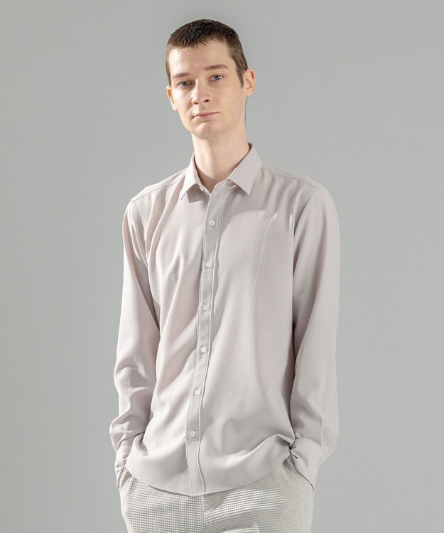 JOSEPH HOMME 新素材【シワになりにくい】テクノボイルストレッチ レギュラーカラーシャツ アイボリー系