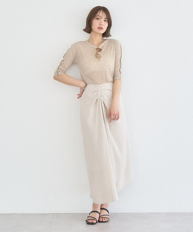 earth music&ecology ハイショクメロートップス Beige