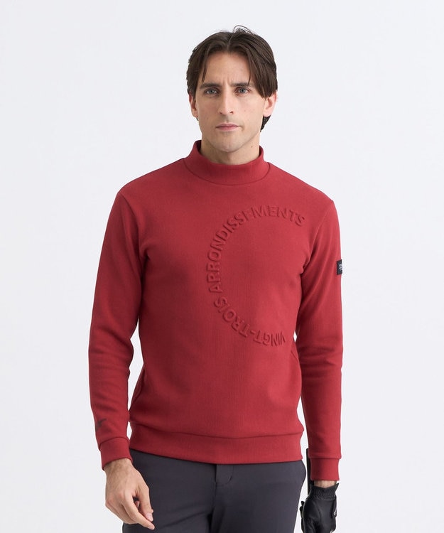 23区GOLF 【MEN】エンボスロゴダンボールモックネック レッド系