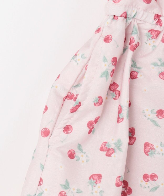 ANY KIDS 【洗濯機可能】オンオフショルダーワンピース ピンク×フルーツ