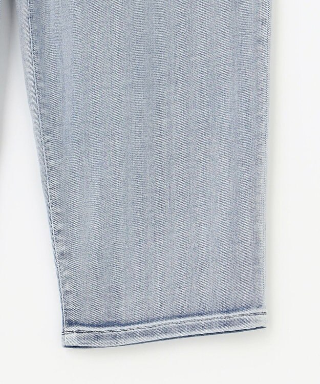 自由区 L 【19号サイズまで展開】ウスカルデニムダーツカーブ パンツ ライトインディゴ