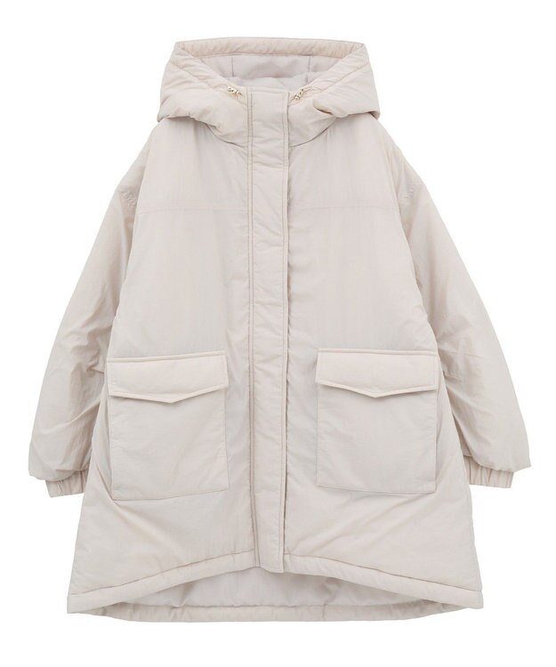 Green Parks フーディ中綿コート Light Gray