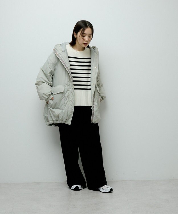 Green Parks フーディ中綿コート Olive