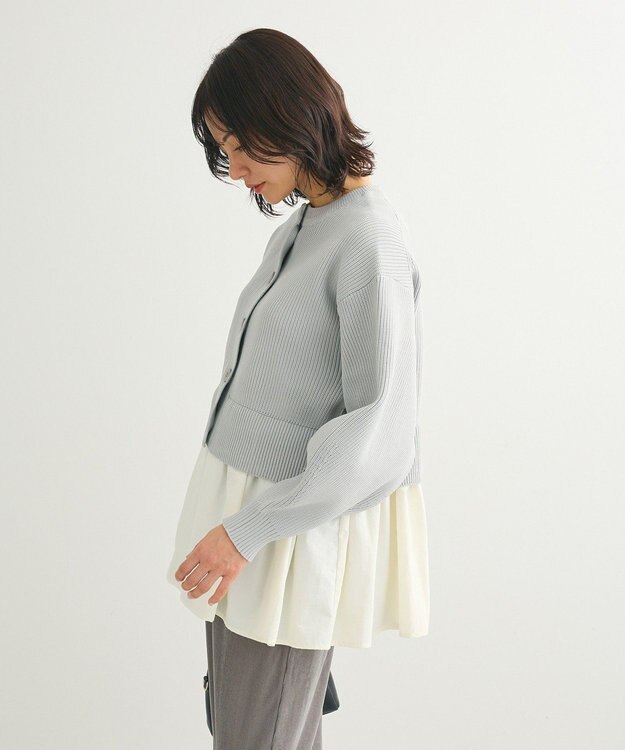 Green Parks ・ＥＬＥＮＣＡＲＥ　ＤＵＥ　スソレイヤーニットカーディカ Light Gray