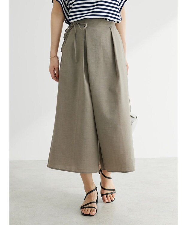 Green Parks 接触冷感　ガウチョパンツ Dark Beige