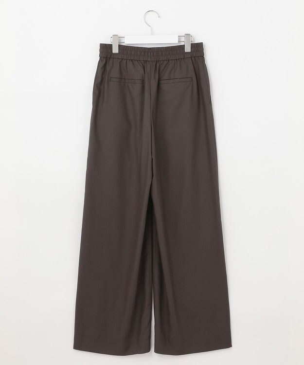 自由区 【抗菌/サスティナブル/セット着用可】EASY SET UP ワイドストレート パンツ ダークブラウン系