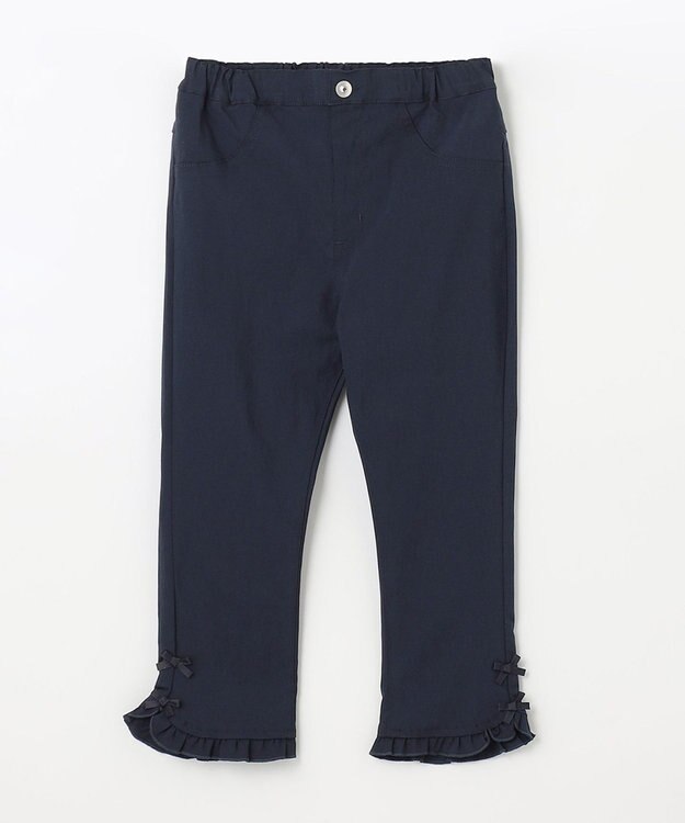 ANY KIDS フリル カプリ パンツ ネイビー