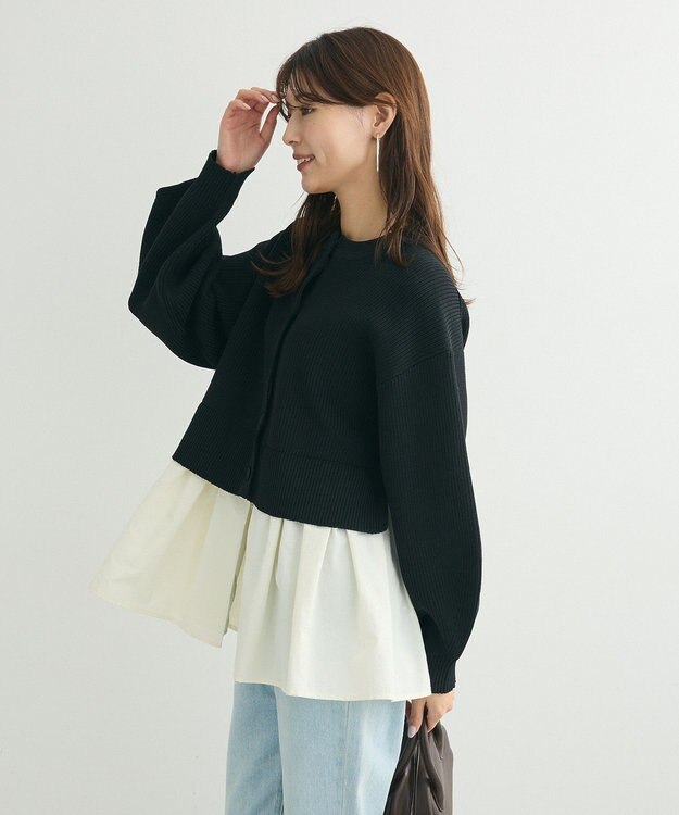 Green Parks ・ＥＬＥＮＣＡＲＥ　ＤＵＥ　スソレイヤーニットカーディカ Black