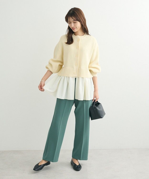 Green Parks ・ＥＬＥＮＣＡＲＥ　ＤＵＥ　スソレイヤーニットカーディカ Ivory