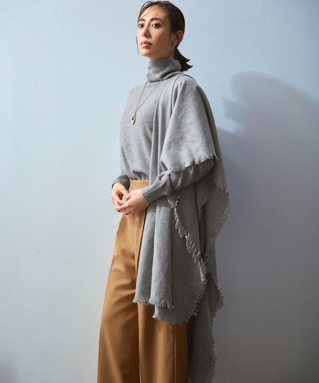 23区 S 【滝沢眞規子さん着用/CanCam11月号掲載】ナチュラルストレッチサキソニー タック ワイド パンツ キャメル系