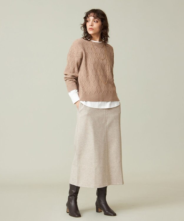 J.PRESS YORK STREET 【WOMEN】ショート ケーブルニット ベージュ系