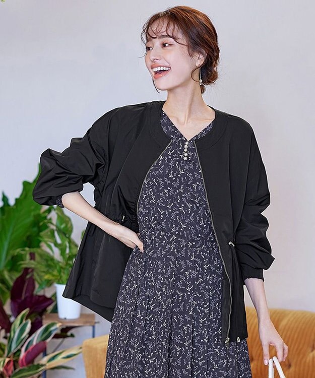 Tiaclasse 【新色追加・洗える】メモリーノーカラードロストブルゾン ブラック