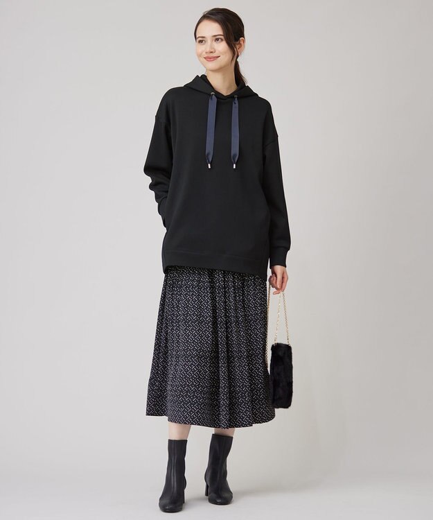 自由区 S 【洗える】コットンダンボール フーディ ダークネイビー