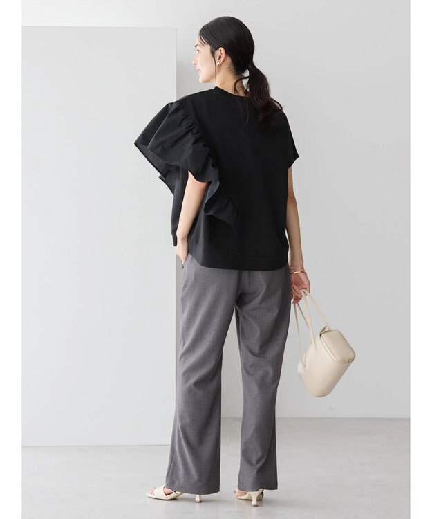 AMERICAN HOLIC ショルダーフリルミニ裏毛プルオーバー Black