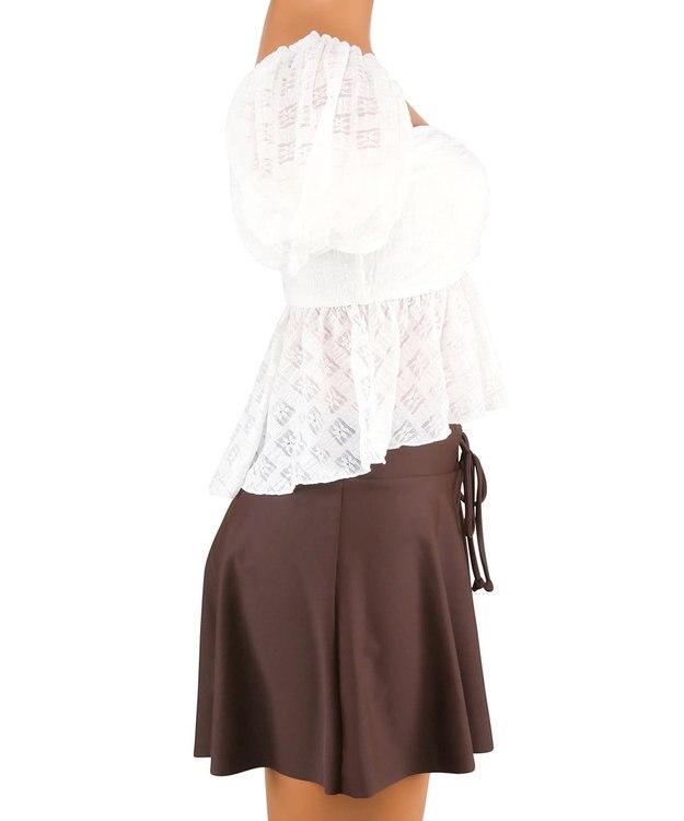 San-ai Resort（三愛水着楽園） 【SALE】３点セット水着　9M【San-ai Resort（サンアイリゾート）】 ホワイト×ブラウン