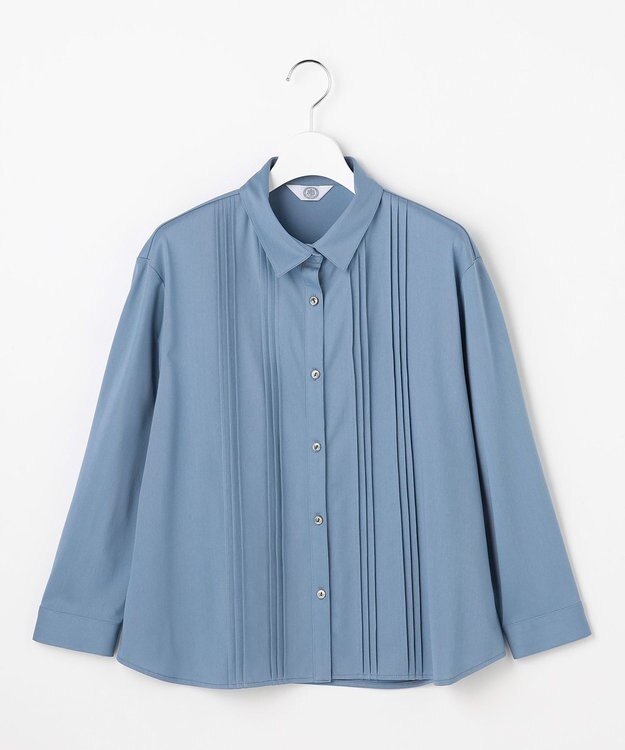 J.PRESS LADIES コンパクトトリコット シャツライク カットソー ブルー系