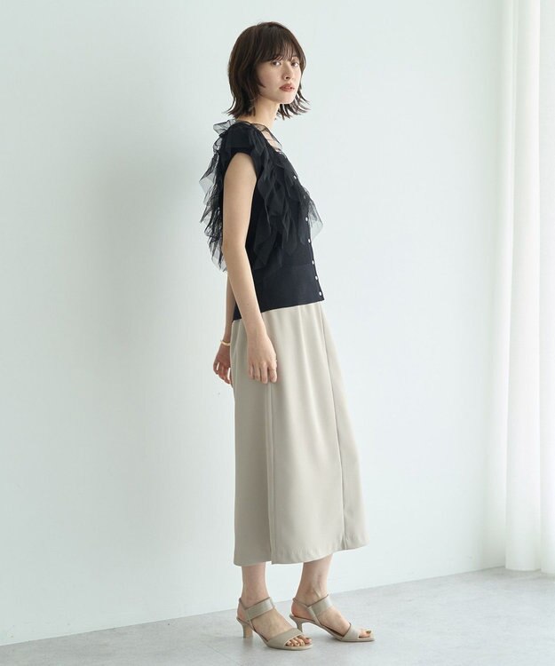 YECCA VECCA ポケットデザインナロースカート Light Beige