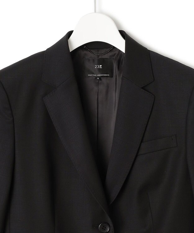 23区 【セットアップ対応】ラフィーネウール 二つ釦 ジャケット ブラック系