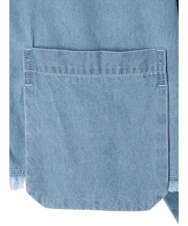 earth music&ecology クロップドポケットポイントシャツ Sax