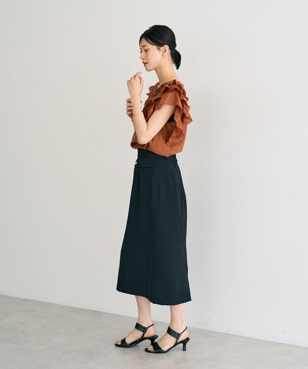 YECCA VECCA ポケットデザインナロースカート Black