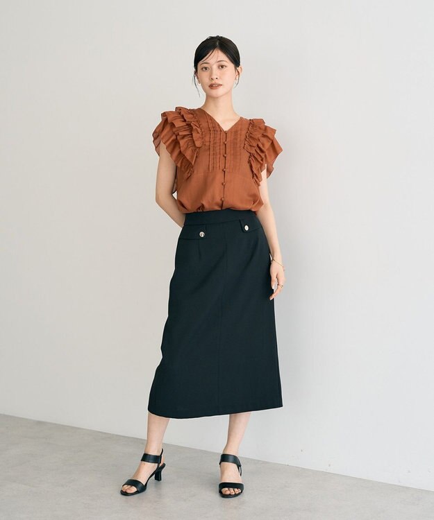 YECCA VECCA ポケットデザインナロースカート Black