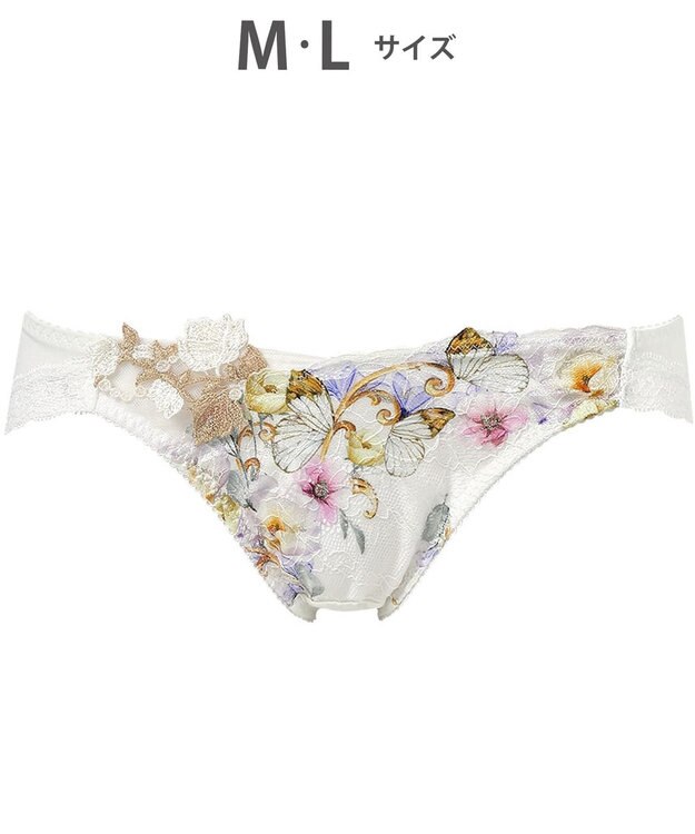 WACOAL ショーツ 【リボンブラ 脇すっきり】 BXB483とペア はきこみ丈あさめ ナイロンベア天竺素材(バック) レディース PXB183 /ワコール アイボリー