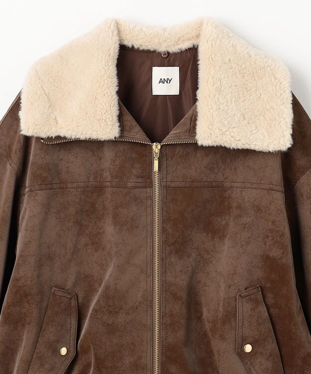 ANY 【2WAY】ボアカラーブルゾン ブラウン